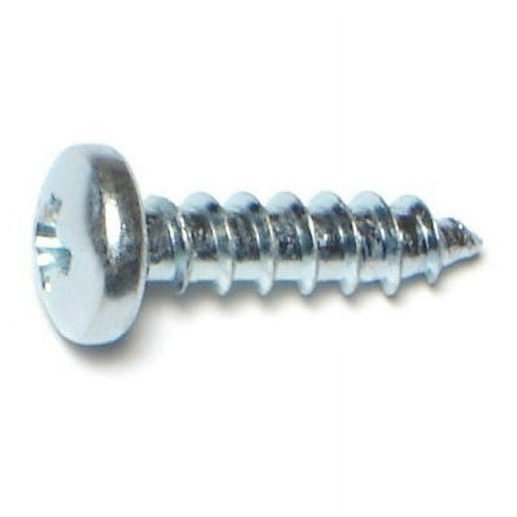 #10 x 3/4" Zinc Plated Steel Phillips Pan Head Sheet Metal Screws SMSPS-373