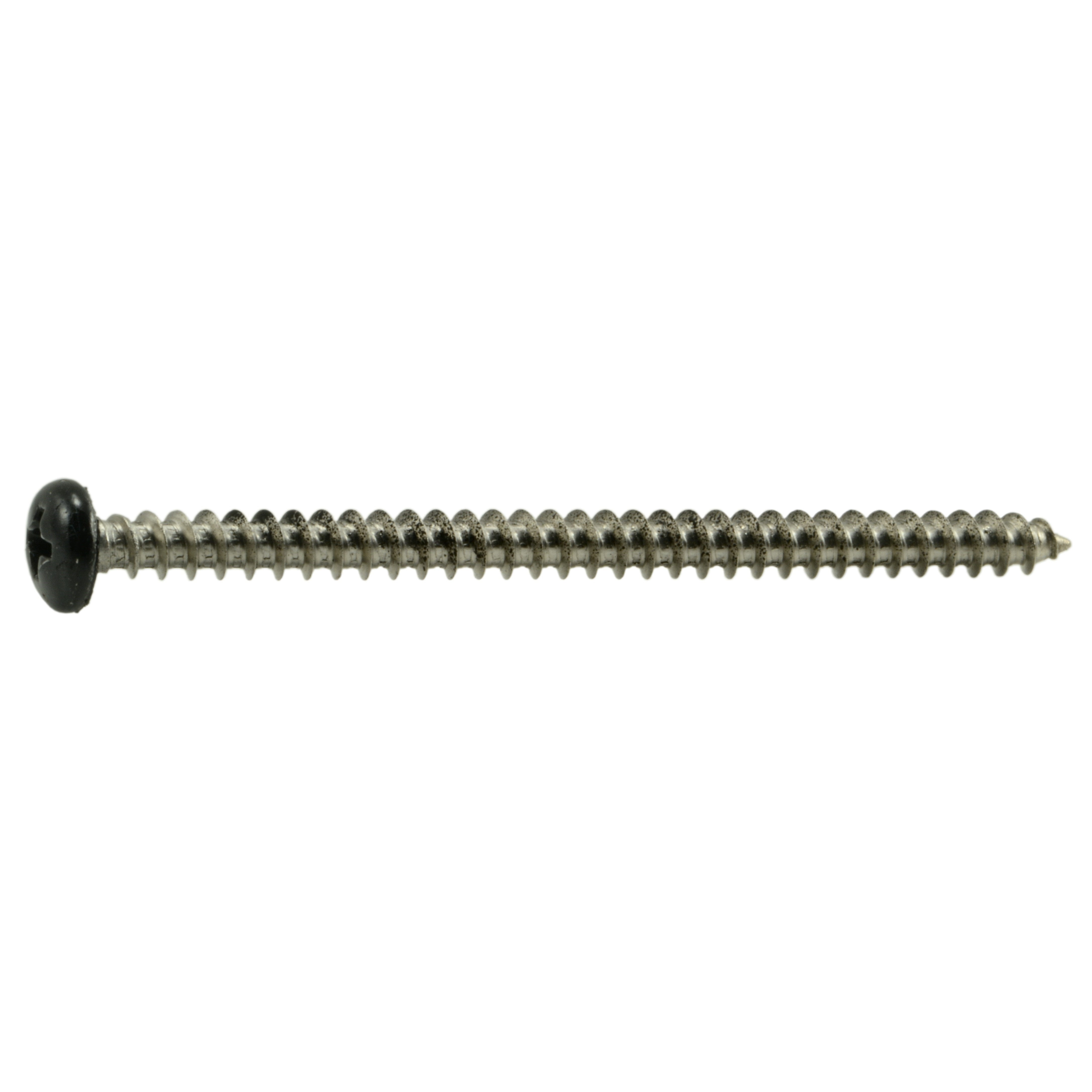 #10 x 3" Black Painted 18-8 Stainless Steel Phillips Pan Head Sheet Metal Screws SMSPSS-688