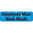 thumbnail image 1 of 10 x 3 Bubbles Employees Must Wash Hands Sticker, 1 of 2