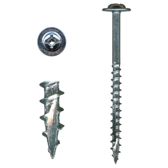 10 x 3 Cabinet Installation Screws, Washer Head, Zinc, 100pc