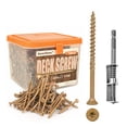 thumbnail image 1 of #10 x 3" Deck Screws for DIY Projects: 5 lb Box Brown Epoxy Coating Torx Wood Screws with T25 Star Drive Bit - Rust Resistant Exterior Screws for Outdoor Deck Building Fence, 1 of 9