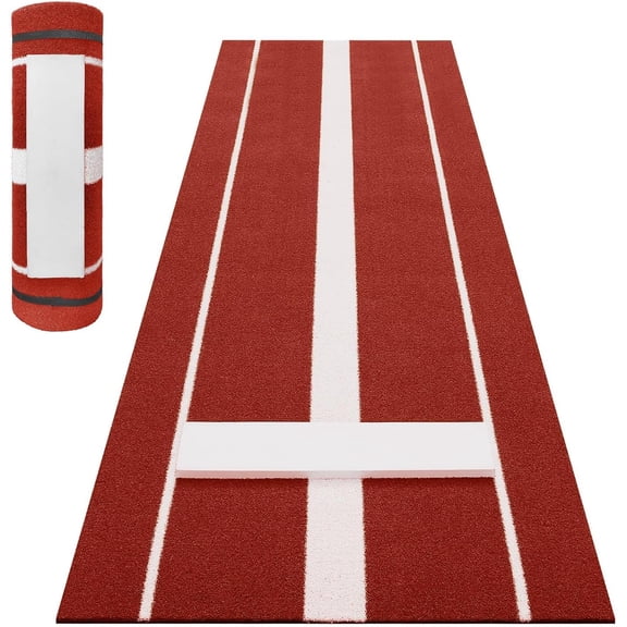 10 x 3 FT Softball Pitching Mat - Anti Slip Turf Training Mat with Integrated Pitching Mound for Indoor Outdoor Practice