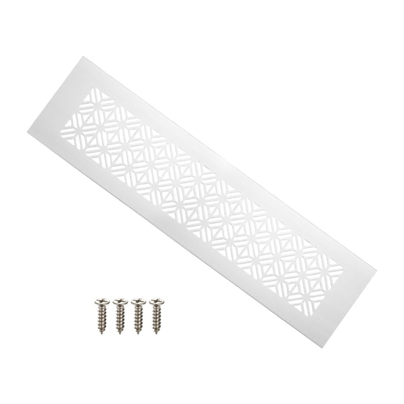 10 x 3 Inch Door Air Vent Cover, Heavy Duty Aluminum Grille Ventilation Cover Louvered with Mounting Screws for Cabinet Wardrobe Door, Light Grey