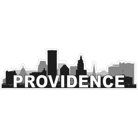 10 x 3 Providence Skyline Sticker Vinyl Car Window Travel Bumper Stickers