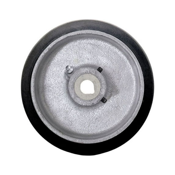 10" x 3" Rubber Tread on Cast Iron Keyed Drive Wheel - 1" Bore - Service Caster
