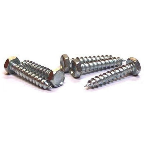 #10 x 3" Type A Self-Tapping Screws / Unslotted / Hex Head / Steel / Zinc - 700 Piece Carton