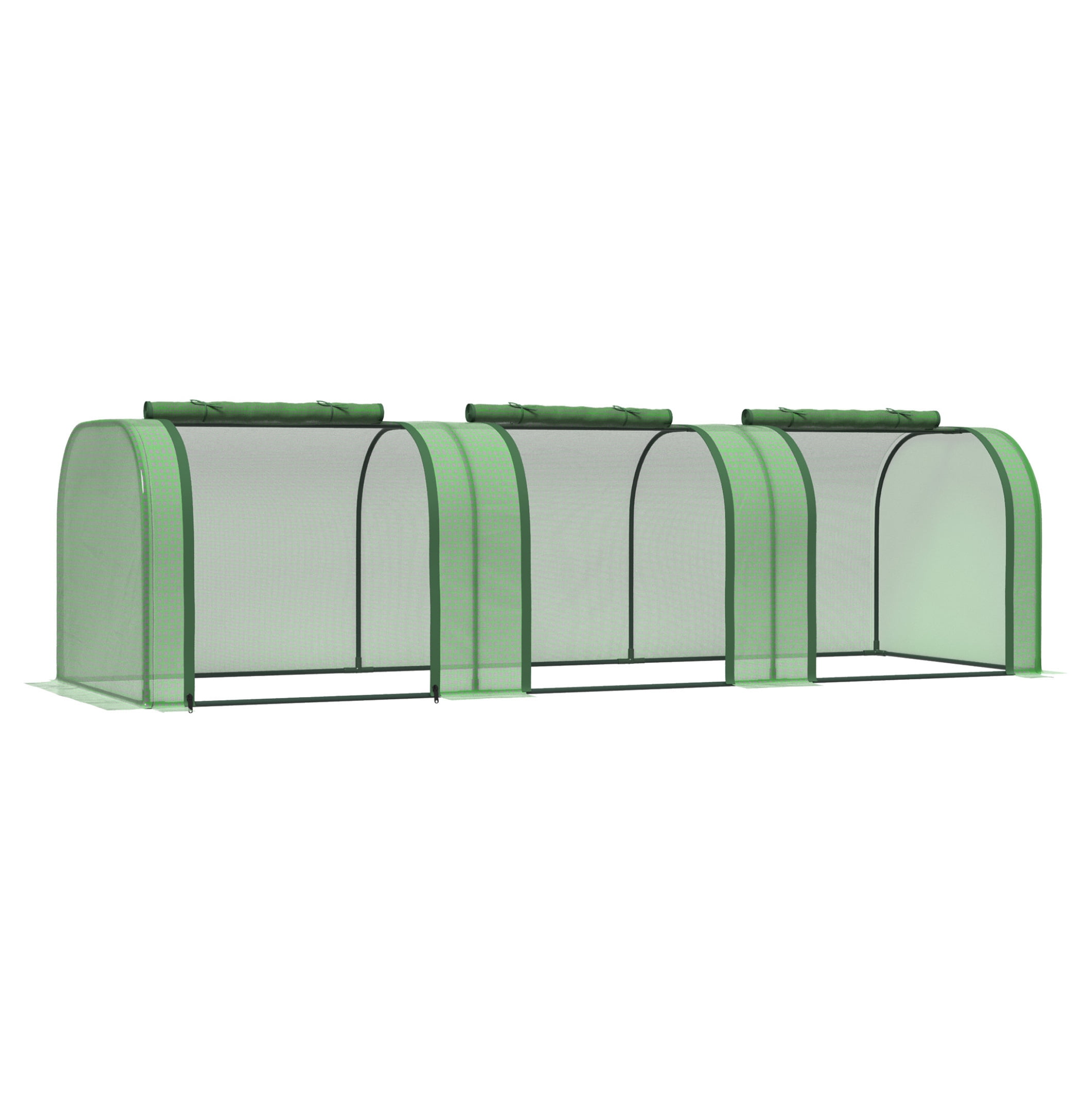 10' x 3' x 2.5' Mini Greenhouse, Portable Tunnel Green House with Roll-Up Zippered Doors, UV Waterproof Cover, Steel Frame, Green