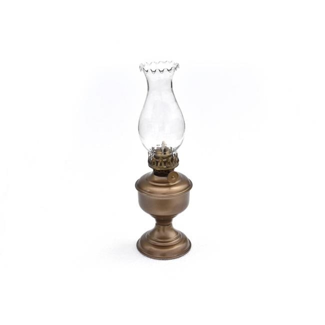 10 x 3 x 3 in. Antique Brass Table Oil Lamp