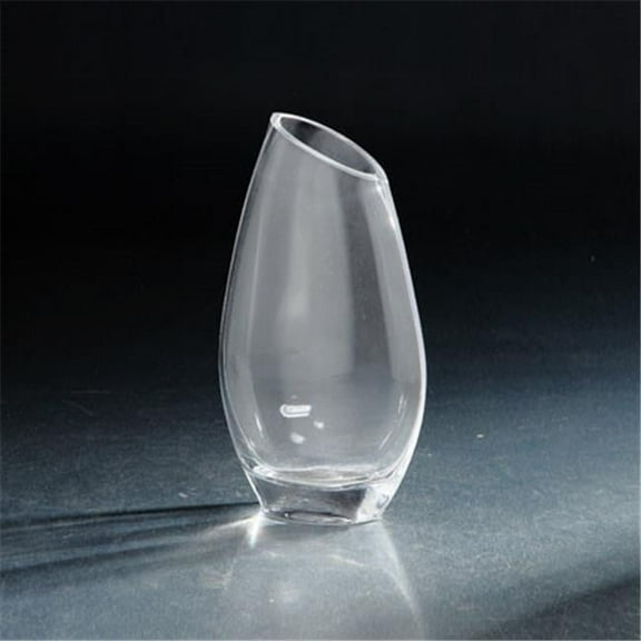 10 x 3 x 6 in. Angled Rim Vase, Clear