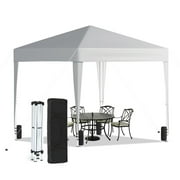 TBKLEY 10x10ft Pop up Canopy Tent with Carry Bag for Backyard Home Party Outdoor Events, White