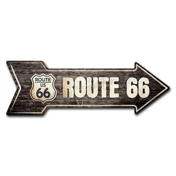 10 x 30 in. Indoor & Outdoor Decor Direction Sticker Vinyl Wall Decals - Route 66 2 - 24 in.