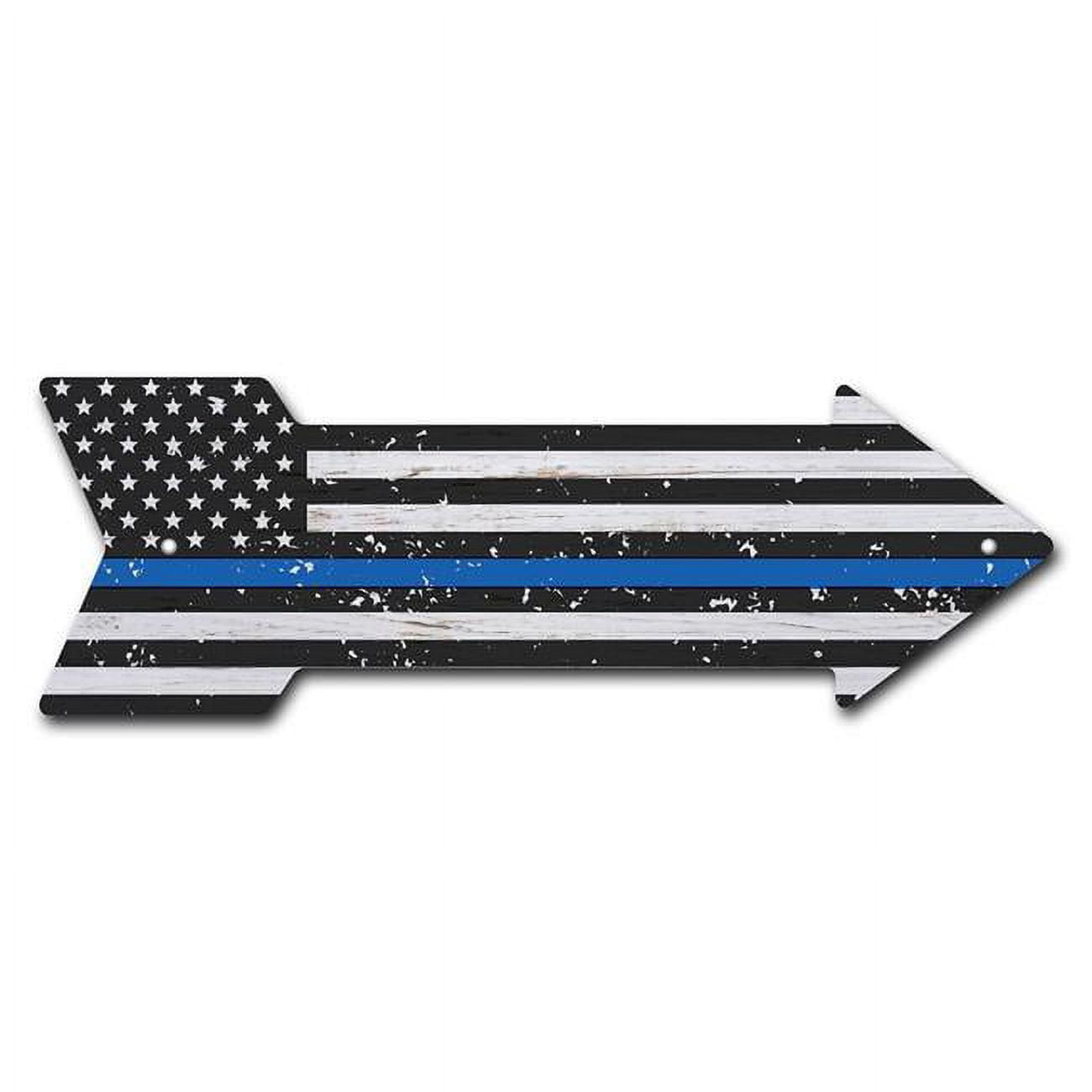 10 x 30 in. Wide American Flag Thin Blue Line Arrow Sign - Walmart.com