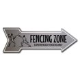 thumbnail image 1 of 10 x 30 in. Wide Fencing Zone Arrow Sign, 1 of 1