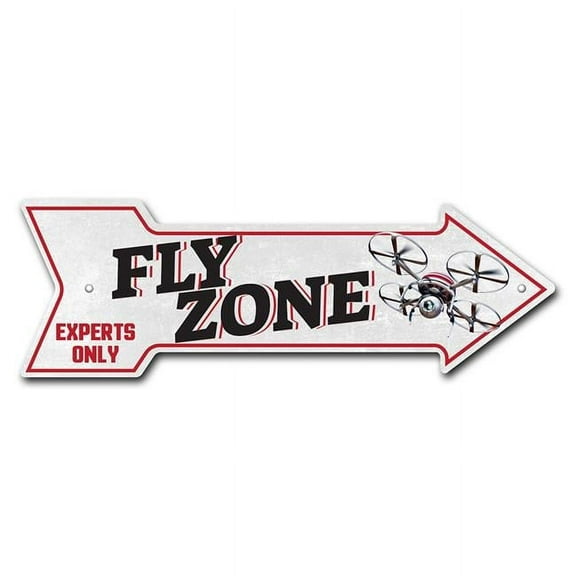 10 x 30 in. Wide Fly Zone Arrow Sign