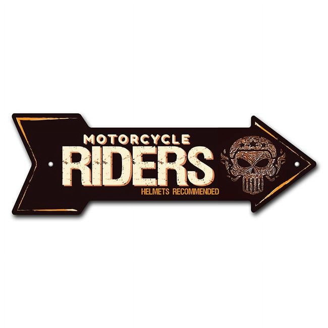 10 x 30 in. Wide Motorcycle Riders Arrow Sign - Walmart.com