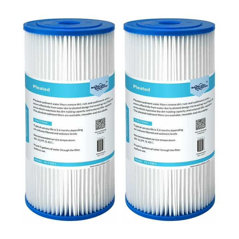 AQUACREST FXHSC Whole House Water Filter, Replacement for GE FXHSC,  GXWH40L, GXWH35F, American Plumber W50PEHD, W10-PR, Culligan R50-BBSA, 5  Micron, 10 x 4.5, High Flow Sediment Filters, Pack of 3