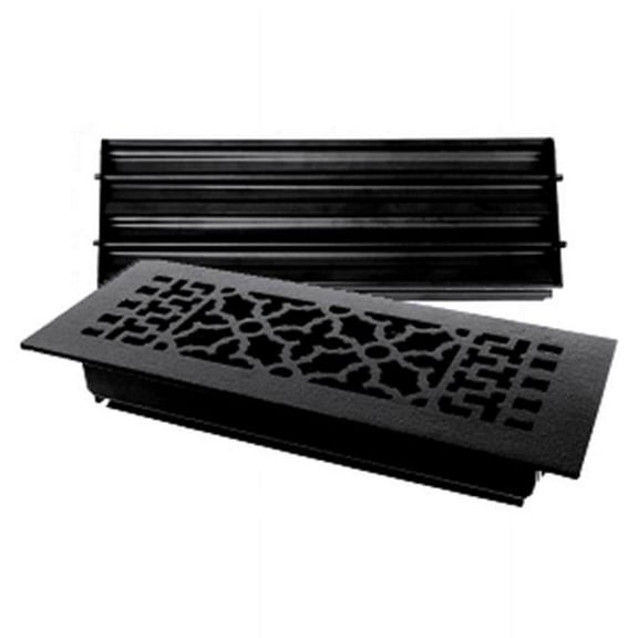 10'' x 4'' Cast Iron Air Register with Screws and Holes - Black