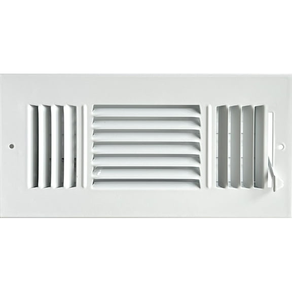 10"x 4" (Duct Opening Size) 3-Way Stamped Face Steel Ceiling/sidewall Air Supply Register - Vent Cover - Actual Outside Dimension 11.75" X 5.75"