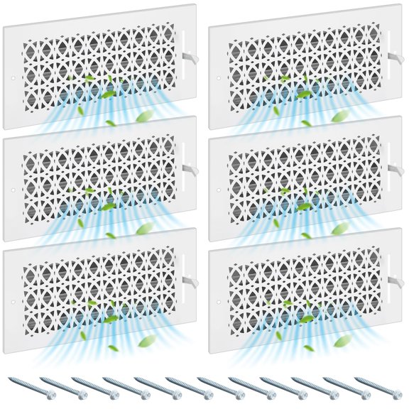 10 x 4 Inch Patterned Metal Style HVAC Grille, 6 Pack