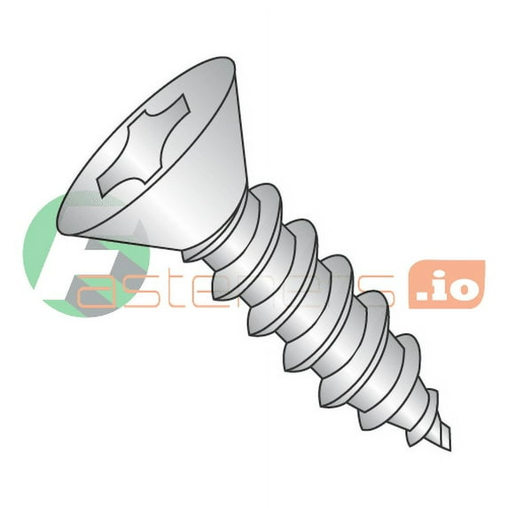 #10 x 4" Type A Self-Tapping Screws / Phillips / Flat Head / 18-8 Stainless Steel (Quantity: 250 pcs)