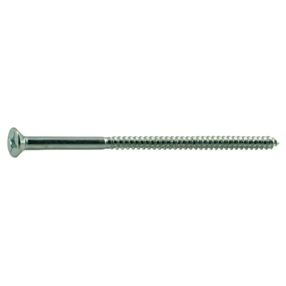 #10 x 4" Zinc Plated Steel Phillips Flat Head Wood Screws WSFS-377