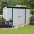 thumbnail image 1 of 10 x 4 ft. Euro-Lite Hot Dipped Galvanized Steel Lean-To Storage Shed, Meadow Green & Eggshell, 1 of 1