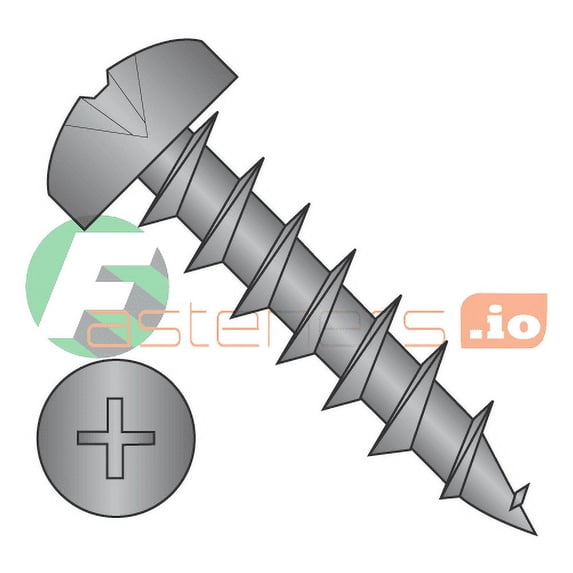 #10 x 5/8" Deep Thread Wood Screws / Phillips / Pan Head / Steel / Black Oxide / Full Thread (Quantity: 6,000 pcs)