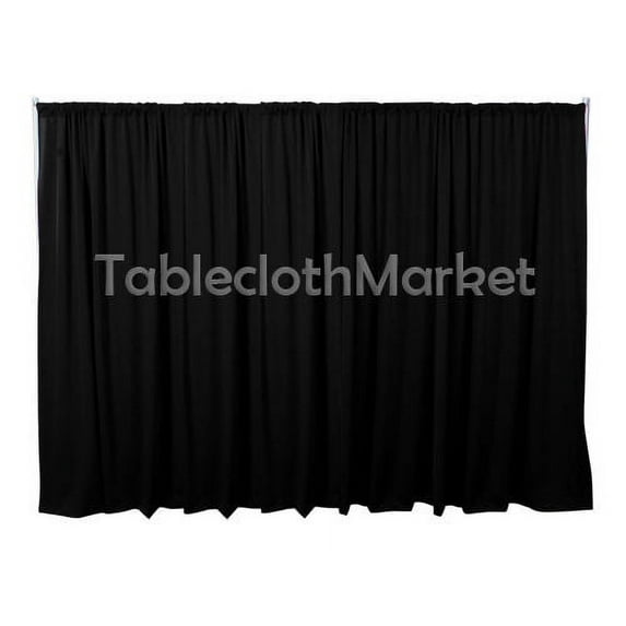 10 x 5 ft Backdrop Background FOR PIPE AND DRAPE DISPLAYS Polyester 24 COLORS", Black