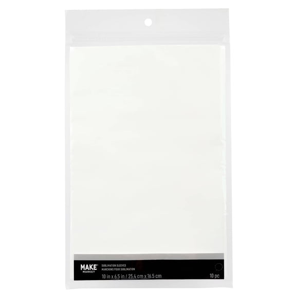 10" x 6.5" Sublimation Sleeves by Make Market  Unfinished Plastic - Perfect for Custom Drinkware Wraps & Heat Transfers - 6 Pack