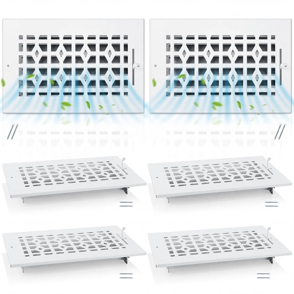 10 x 6 Inch Metal Version HVAC Grille Vent Cover 6 Pack for Wall Ceiling Home Office
