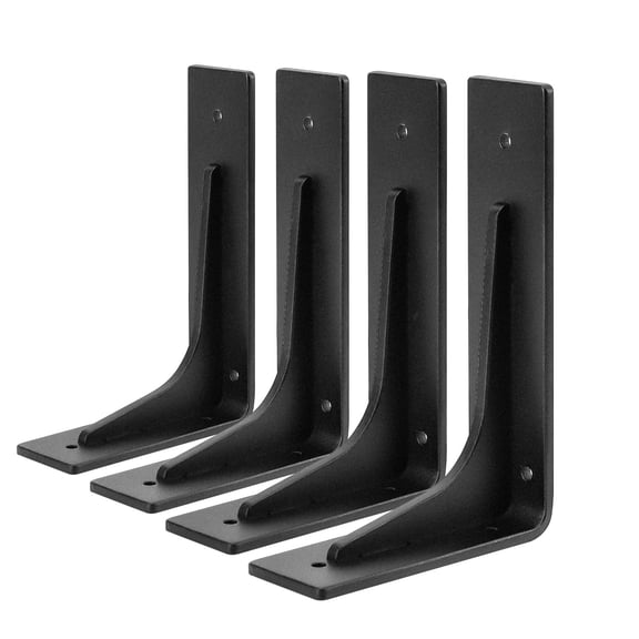 10"x 6"Shelf Brackets,L Shelf Brackets,max Load 300lbs, Vertical Angle, Premium Alloy Metal Heavy Duty Shelf Bracket, high Strength Mounting Hardware Included, Corner Brace Joint,Pack of 4.