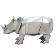 thumbnail image 1 of 10" x 6" Silver Polystone Rhino Sculpture, by CosmoLiving by Cosmopolitan, 1 of 10