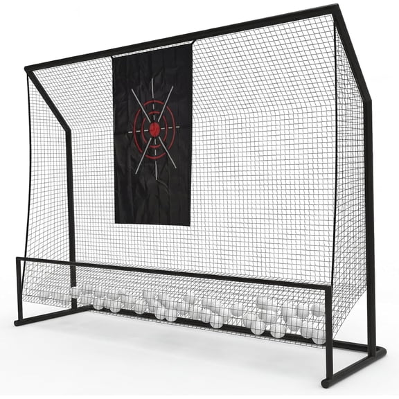 10 x 7.5 FT Golf Hitting Net - Heavy Duty Practice Net with Cloth and Side Barriers for Indoor Outdoor Golf Training
