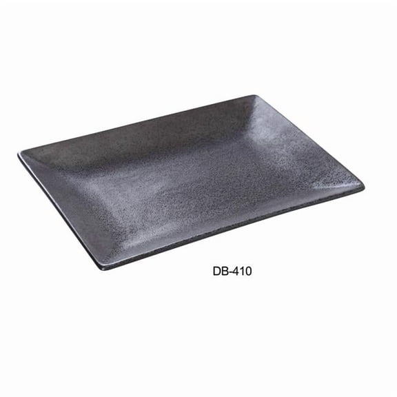 10 x 7 in. Diamond Black Collection Rectangular Plate, Matte Glaze - Pack of 24
