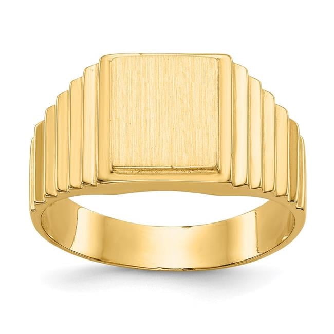 Open Signet Ring 10 x 8.5 mm 14K Open Back Mens Signet Ring - Walmart.com