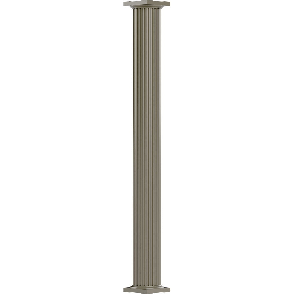 10" x 8' Endura-Aluminum Column, Round Shaft (For Post Wrap Installation), Non-Tapered, Fluted, Wicker Finish w/ Capital & Base