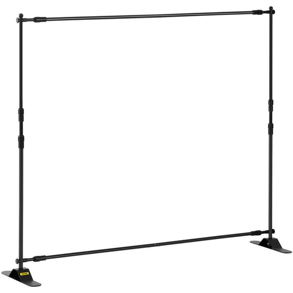 10 x 8 Ft Backdrop Banner Stand Adjustable Height and Width Newest Step and Repeat for Trade Show Wall Exhibitor Photo Booth Background