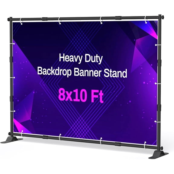 10 x 8 Ft Heavy Duty Backdrop Banner Stand, Adjustable Photo Background Support Frame Kit, Backdrop Stand for Parties Birthday Party Baby Shower Wedding Decorations