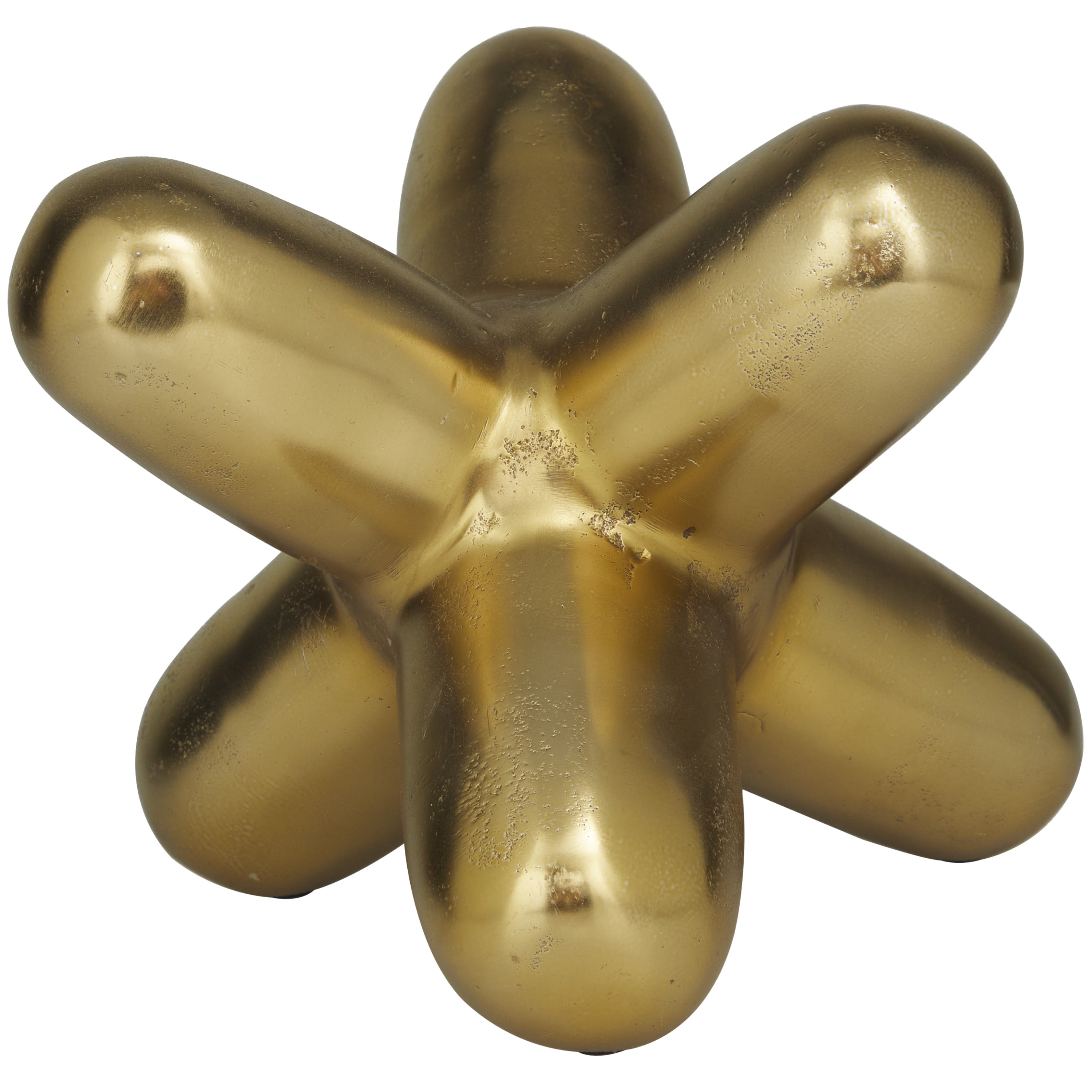 10" x 8" Gold Aluminum Jack Abstract Sculpture, by DecMode