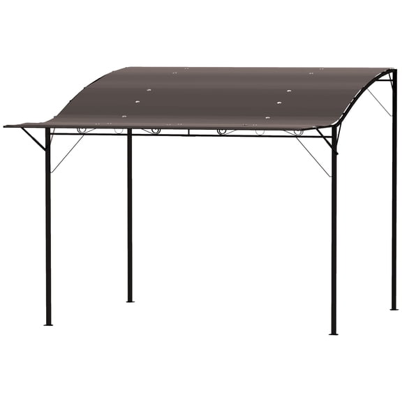 10' x 8' Outdoor Pergola and Patio Gazebo for Garden, Camper, Deck, Doors and Windows, Brown