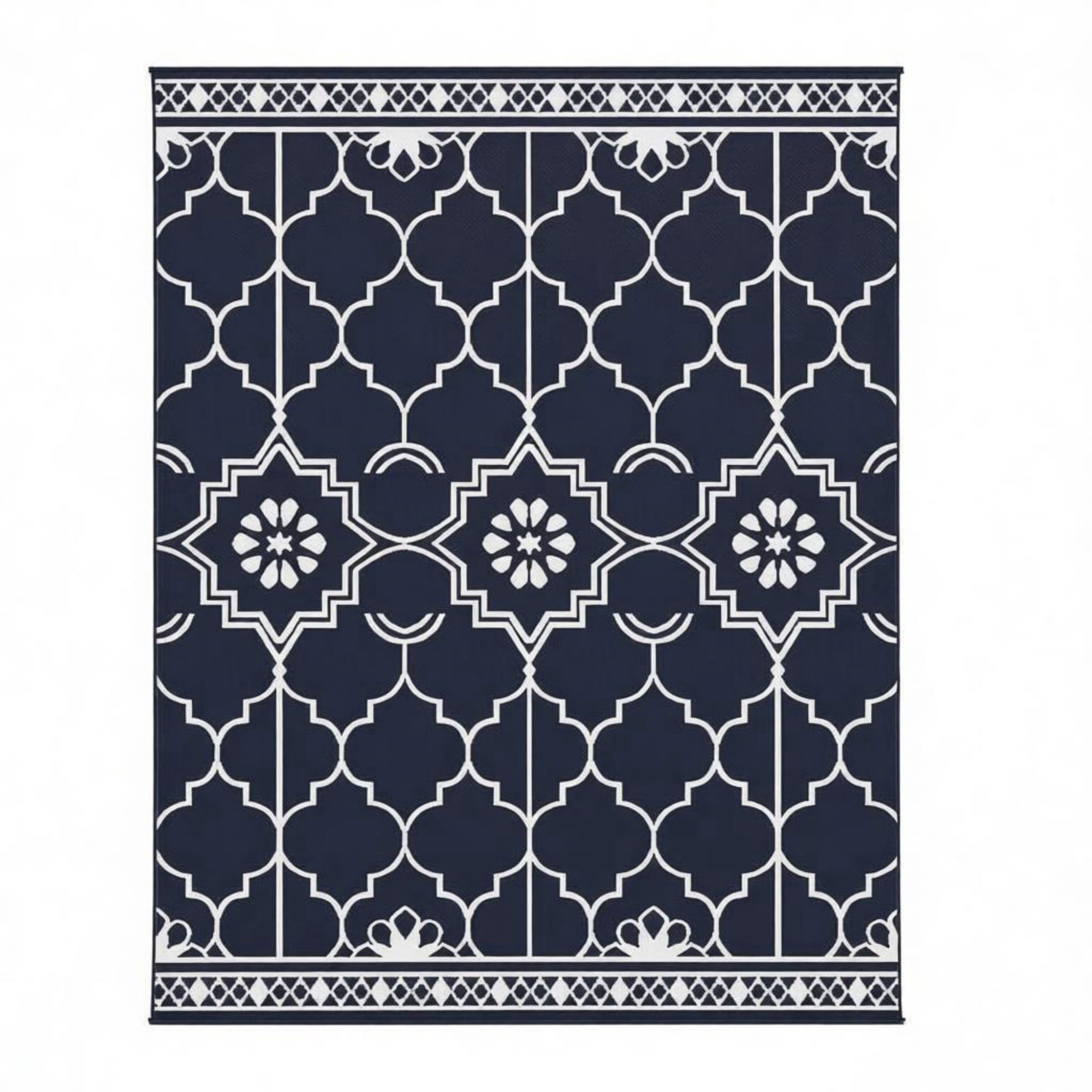 10' x 8' Reversible Outdoor Rug Carpet: LED Light PP Straw Rug with Carry Bag & Ground Stakes for Patio Backyard