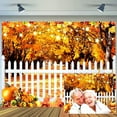 thumbnail image 1 of 10 x 8 ft Fall Autumn Thanksgiving Backdrop Pumpkin Harvest Fence Maple Leaves Decorations Background Haystack Leaves Baby Shower Banner Supplies Photo Booth Prop, 1 of 5