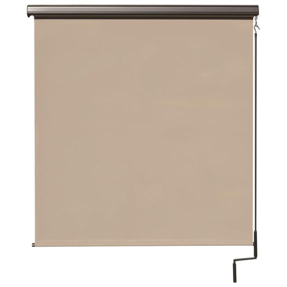 10 x 8 ft. Regal Cordless Outdoor Sun Shade with Protective Valance - Maple