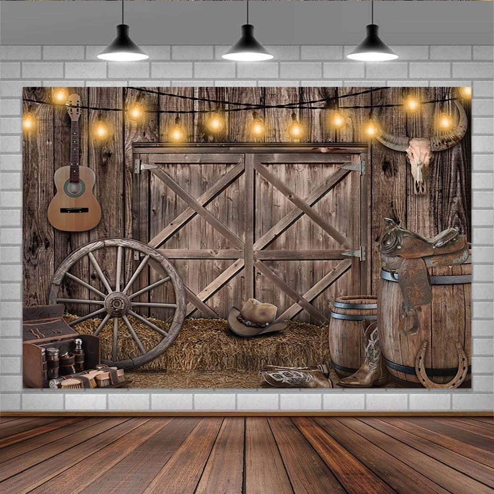 10 x 8 ft Rustic Wood Backdrop, Wood Barn Door Backdrop Brown Wooden ...