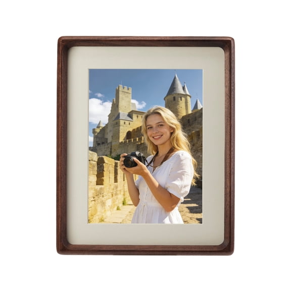 10 x 8 inch Walnut Wood Picture Frame, Solid Wood Photo Frame with Acrylic Cover, Desktop & Wall Mount Display, Rustic Wooden Frame for Home Decor