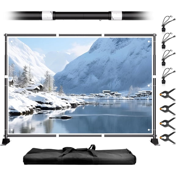 10 x 8FT Backdrop Banner Stand, Heavy Duty Adjustable Photo Background Support Frame Kit, Step and Repeat Stand for Photo Booth, Parties, Exhibition, Trade Show, Wedding