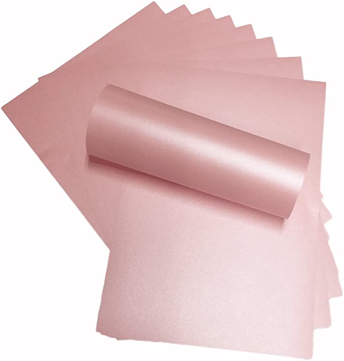 10 x A4 Petals Pink Pearlescent Shimmer Paper Double Sided 32lb Bond