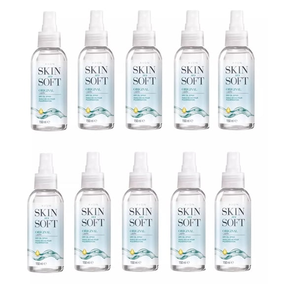 10 x Avon Skin So Soft Original Dry Oil Spray with Jojoba Oil, Lightweight Moisturizing Body Oil, 5.07 fl oz / 150 ml Each (Total 50.7 fl oz)