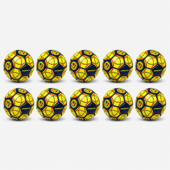 10 x Balls Club America Official Licensed Team Logo Soccer Ball Size 5 -Yellow