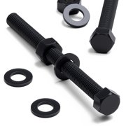 10 x Black Nylon Hex Head, M10 x 70mm, Plastic Nuts and Bolts, Washers, Hexagon, Nylon, 25/64 x 2 3/4 in